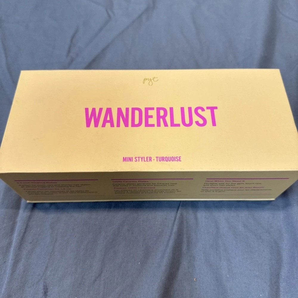 pyt wanderlust mini styler turquoise mini flat iron .5 inch plates ceramic